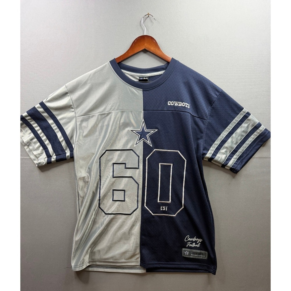 Ultra Game NFL Dallas Cowboys Jersey Mens Navy‎ Silver Split Design Medium